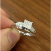 Pompeii3 1/4ct Princess Cut Diamond Engagement Pave Ring Solid 10K White Gold - 4 of 4
