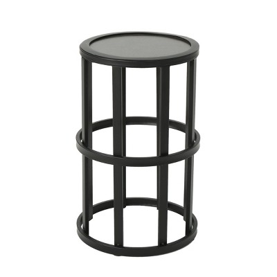 Syemin End Tables Small Side Table Round Glass End Table for Small Spaces, Narrow Couch Night Stand, Modern Bedside Table, Gray, 10.8"*10.8"*18.5"