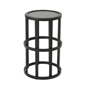 Syemin End Tables Small Side Table Round Glass End Table for Small Spaces, Narrow Couch Night Stand, Modern Bedside Table, Gray, 10.8"*10.8"*18.5" - 1 of 4