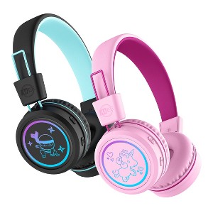 MEE audio KidJamz KJ55BT (2 Pack) Safe Listening Bluetooth Wireless Kid's Headphones with LED Lights - 1 of 4