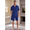 ADR Men's Soft Cotton Knit Jersey Pajamas Lounge Set, Short Sleeve Shirt and Shorts with Pockets - 3 of 4