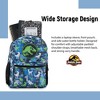 Jurassic World Nylon Allover Print Backpack - Adventure Awaits with Tyrannosaurus Rex, Velociraptor, and Triceratops, Blue - 3 of 4