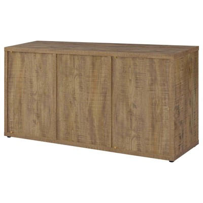 Rustic Brown Mango Wood Sideboard with Wine Storage