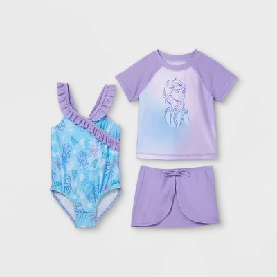 frozen rash guard swimsuit