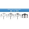 Outdoor Gazebo Canopy 10 x 10 ft Permanent High Strength Aluminum Frame, Iron Double Roof, Gazebo with Curtain and Net for Patio, Lawn, Deck, Garden - 3 of 4