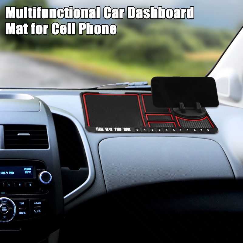Unique Bargains Non-Slip Car Dashboard Multifunctional Keys Cell Phone Holder Pad 9.65"x7.09", 2 of 7