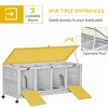 LAOTIES Wooden Rabbit Hutch with Wheels,Bunny Cage for Indoor Outdoor Use,Openable Roof,Divider And Removable Tray - 4 of 4