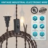 Unique Bargains Vintage Twisted Cloth Covered Lamp Wire with Switch Button and Plug - 3 of 4