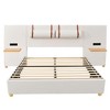 Queen Size Upholstered Platform Bed with Storage Shelves, Two Outlets and USB Charging Ports - 4 of 4