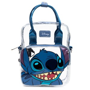 Disney Bag, Crossbody Light Up, Lilo and Stitch Stitch Smiling Expression, Transparent, Clear PVC - 1 of 4