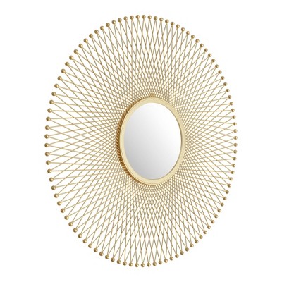 Glimmer Round Decorative Wall Mirror Gold - ZM Home