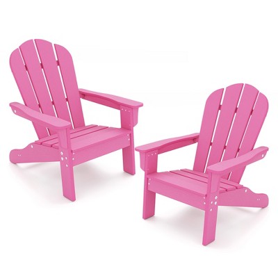Tangkula 2PCS Kid's Adirondack Chair All-Weather HDPE Toddler Lawn Chair w/ Ergonomic Design