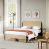 Coolmee Full/Queen Size Bed Frame with Natural Rattan Headboard and Solid Wood Footboard, Bed Frame with Under Bed Storage Space - 3 of 4
