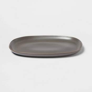 15" x 10" Stoneware Tilley Serving Platter Dark Gray - Threshold™