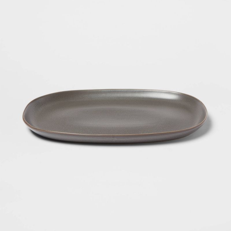 15&#34;x10&#34; Stoneware Tilley Serving Platter Bronze - Threshold&#8482;, 1 of 5