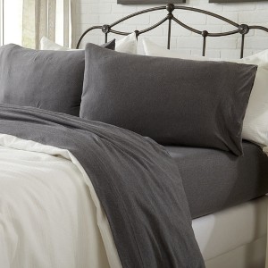 Ultra-Soft Cotton Heathered Melange Jersey Knit Sheet Set - Great Bay Home - 1 of 4