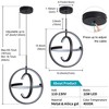 POWLIG 3-Light Black Modern Dimmable LED Pendant Light with Adjustable Height for Dining Room Living Room - 4 of 4