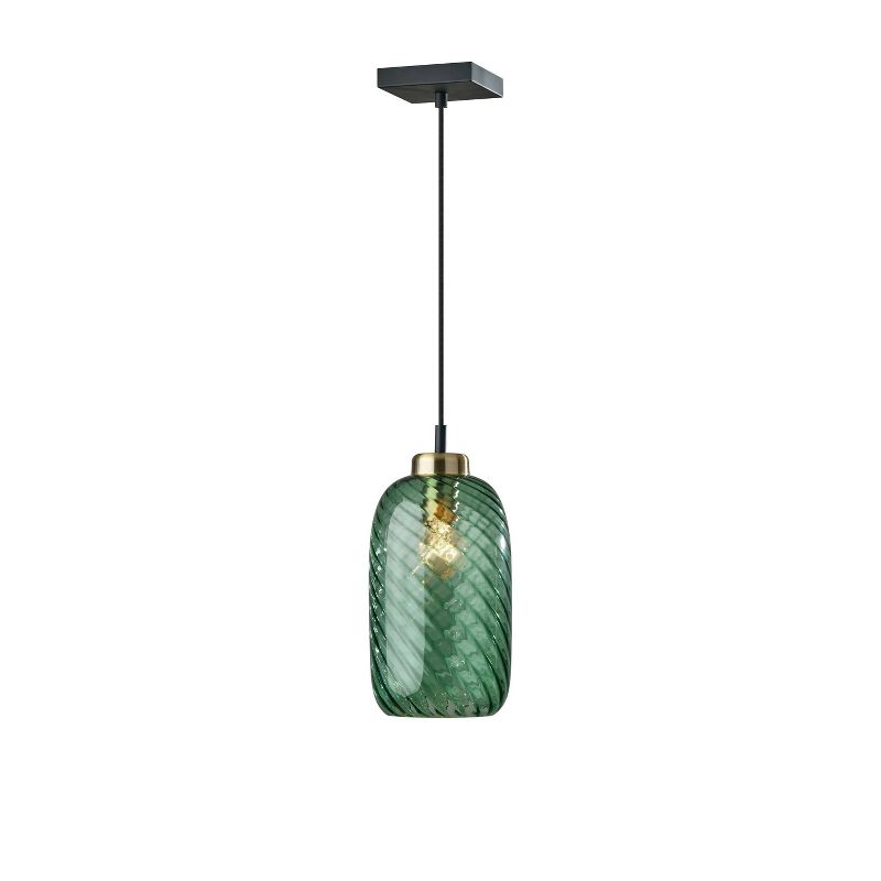 Derrick Pendant Black with Brass Accents - Adesso, 1 of 4
