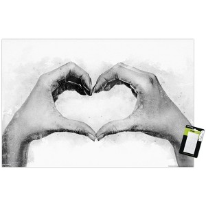 Trends International Reinders: Romantic Black & White - Love Sign Unframed Wall Poster Print White Mounts Bundle 14.725" x 22.375" - 1 of 4