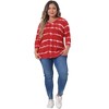 Agnes Orinda Women's Plus Size Tie Dye 3/4 Sleeve Side Slit V Neck Trendy Spring Tops - 3 of 4