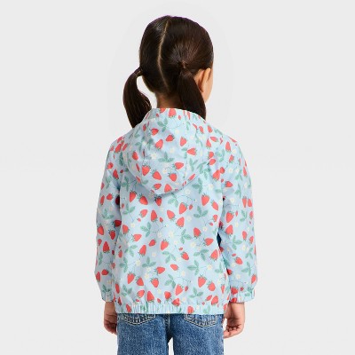 Детские куртки Cat & Jack Toddler Girls' Strawberry Printed Windbreaker Jacket - Cat & Jack™ Blue 2T — фото 2