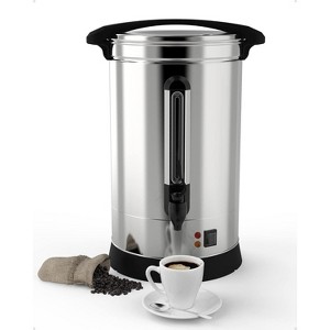 100/120 Cup Stainless Steel Coffee Urn, Large Capacity Commercial Coffee Maker Perfect for Church, Meeting rooms, Lounges, and Other Large Gatherings - 1 of 4