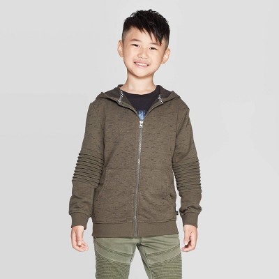 boys khaki hoodie