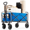 DOMETOUR Collapsible Folding Wagon Cart with Wheels, 250lbs Foldable Utility Heavy Duty Wagons Carts for Grocery Sports Garden Shopping Camping - 2 of 4