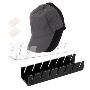 Unique Bargains Acrylic No Installation Space Saving Multi-functional Hat Rack 2 Pcs - 1 of 4