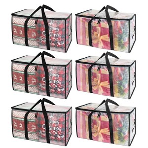 6-Pack Oversized Heavy Duty Moving Bags Clothes Storage Tote,Clear/Gray/Black-HOMLUX - 1 of 4