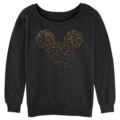 Juniors Womens Mickey Friends Confetti Logo Sweatshirt Black X Large Target