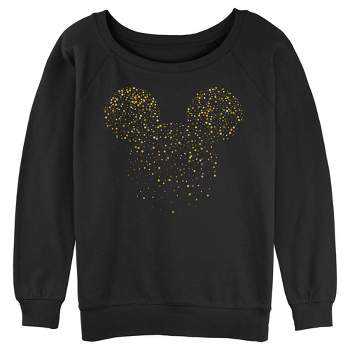 Juniors Womens Mickey & Friends Confetti Logo Sweatshirt