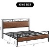 Homhougo Full Size Bed Frame with Headboard, Upholstered Platform Bed Frame with 14 Strong Metal Slats, 11" Under-Bed Storage, Noise-Free, Brown - 2 of 4