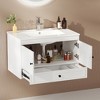 FUFU&GAGA Modern Wall-Mounted Bathroom Vanity with Faucet - White and Drawers - 3 of 4