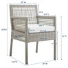 Modway Aura Outdoor Dining Armchair – Gray White Wicker Rattan Patio Chair with Cushions, All-Weather Build - 2 of 4