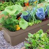 FCMP 32 Inch Outdoor Long and Deep Self Watering Vegetable Planter Box with Fill Port and Double Walled Insulation for Outdoor Use, Cappuccino - 4 of 4