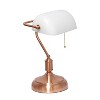 Creekwood Home 15" Timeless Rose Gold Bankers Table Lamp White Shade - 4 of 4