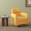 WestinTrends Alexandria Mid-Century Modern Faux Shearling Swivel Barrel Accent Chair - 2 of 4
