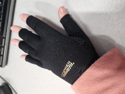 Equate Adjustable Copper Infused Compression Gloves, Black, Small/Medium 