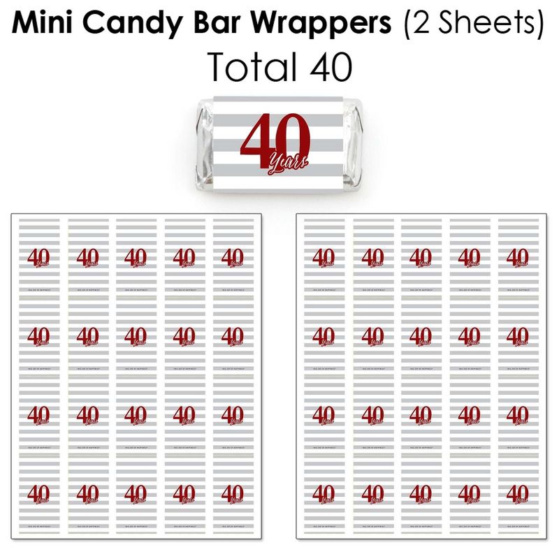 Big Dot of Happiness We Still Do - 40th Wedding Anniversary - Anniversary Party Candy Favor Sticker Kit - 304 Pieces, 3 of 9