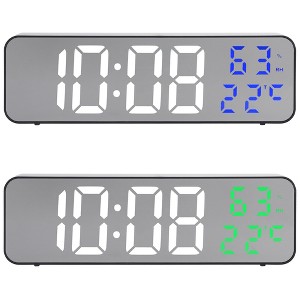 REGALWOVEN 2 Pcs Digital Plastic Temperature Display Large Silent Non-Ticking Wall Clocks 9 inch - 1 of 4