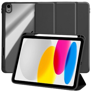 Vena For Apple iPad A16 Case Clear, iPad 10th Generation Case Trifold Stand, iPad 11th Generation Case, Slim Stand Protective Cover, Black - 1 of 4