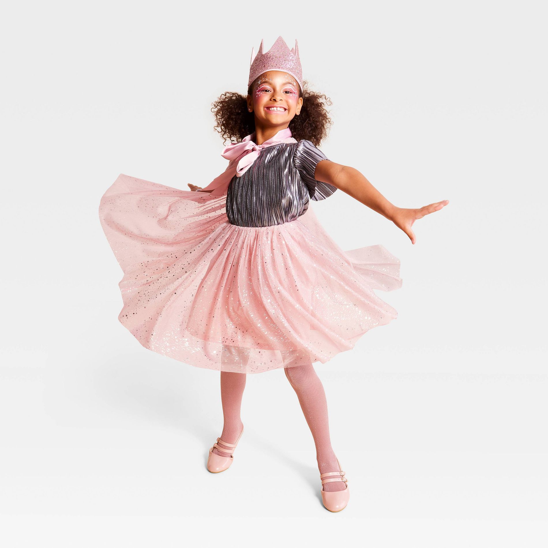 3pc Kids' Elevated Princess Costume Apparel Kit with Crown Pink - Hyde and EEK! Boutique™