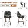 Bekrvio 26" Swivel Bar Stools Set 1/2/3/4 with Solid Wood Legs, 3.15” Linen Upholstered Seat with Back, Mid-Century Bar Chairs for Kitchen Island - 2 of 4
