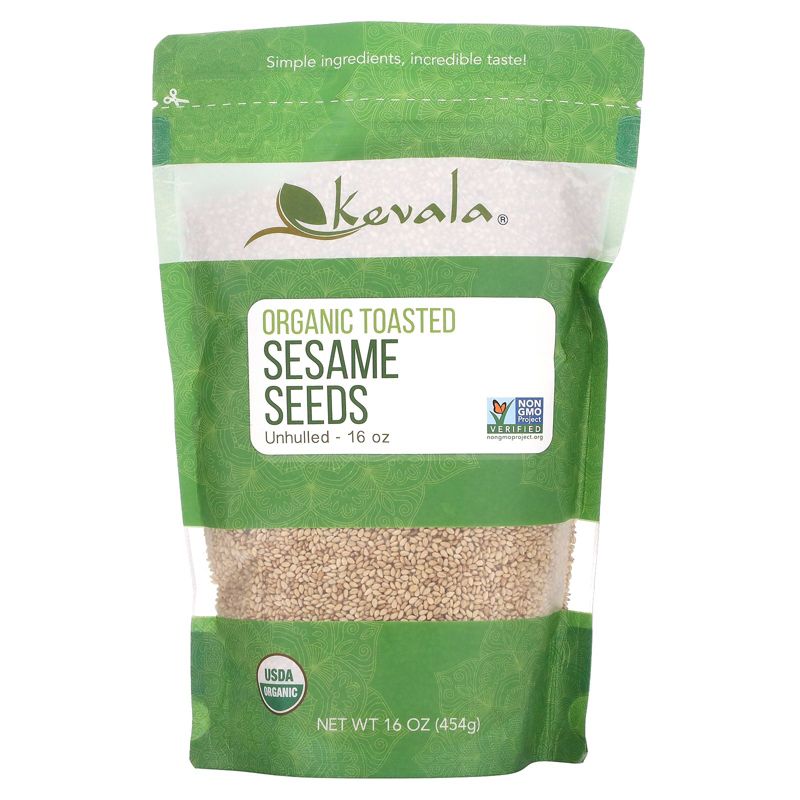 Kevala Organic Toasted Sesame Seeds, Unhulled, 16 oz (454 g), 1 of 3
