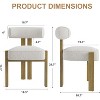 EcoSummer Upholstered Dining Chairs Set of 2, Modern Boucle Kitchen & Dining Room Chairs with Ergonomic Curved Back Support, Rubber Wood Legs ¨C White - 3 of 4