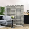 NicBex Room Divider Folding Hand-Woven Privacy Screen with Wood Legs Partition for Home & Office - 4 of 4
