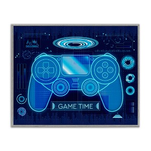 Stupell Industries Game Time Bold Blue Computer Theme Gaming Controller, 14" x 11" - 1 of 4