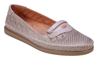 Cools 21 Ginger Perforated Memory Foam Leather Flats