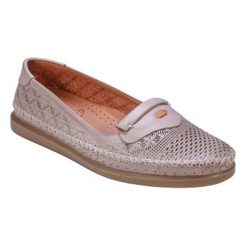 Cools 21 Ginger Red 38 Perforated Memory Foam Leather Flats : Target